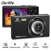 Ourlife Digital Camera 3X Optical Zoom and 2X Digital Zoom 4K Full HD Vlog Video Recorder YouTube 2.8\