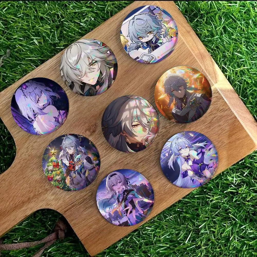 Sunday Game Honkai Star Rail For Badge Laser Holographic Custom Badge Image Metal Lapel Brooch For Clothing Backpack Decorative