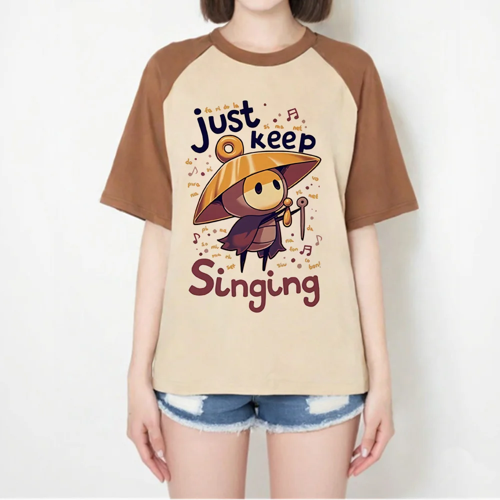 Just Keep Singing Sherma Silksong shirt female Psychedelic streetwear hip hop t-shirt 80s Comfortable korean clothes graphic