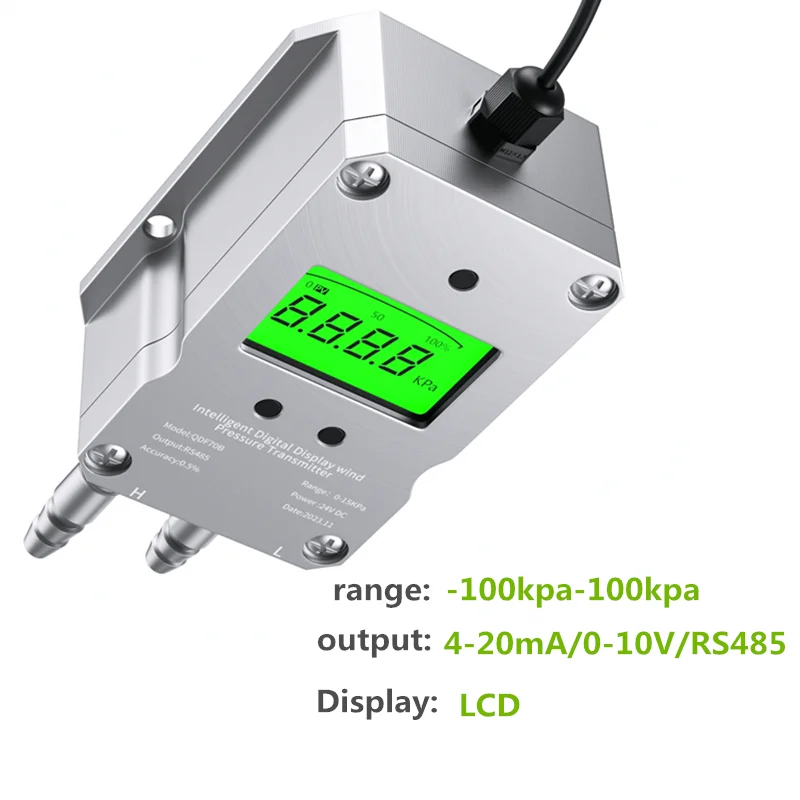 Differential Pressure Sensor 3kpa 5kpa 50pa 200pa Air Wind Pressure Differential Transmitter 4-20mA 0-10V Output