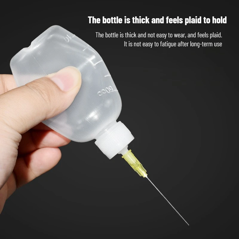زجاجة سائل بلاستيكية مع حقنة توزيع وإبرة T1 T2 لحام الجريان لصق الكحول موزع الغراء قطرة أدوات إصلاح #4