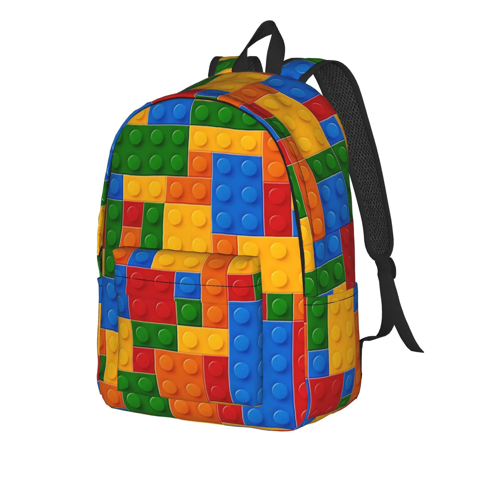 Plastic Building Blocks Toy Backpack for Men Women Casual High School Business Daypack  Laptop Computer Canvas Bags Gift