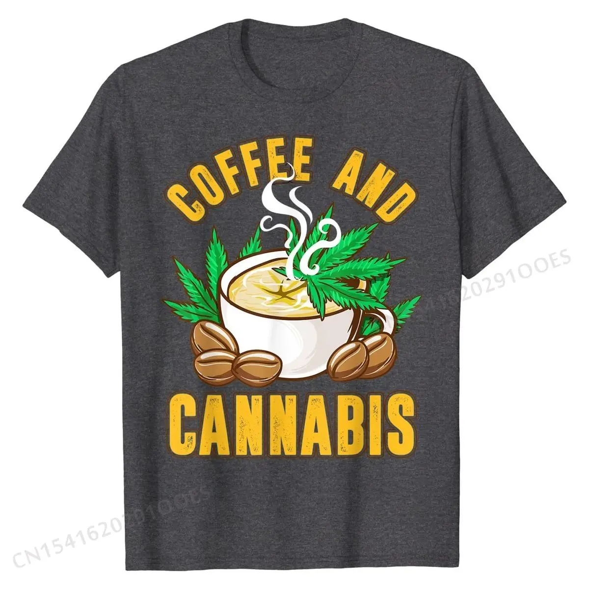 Coffee And Cannabis Weed Humor Sayings Funny Quote T-Shirt Cotton Tops Shirts for Men Design Tshirts Custom Hot Sale