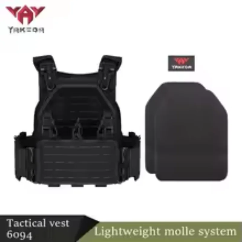 

YAKEDA New Combat Vest 6094 Quick Release Lightweight Laser Cut Tactical Vest Black Gear Carry Hunting Tactical Vests