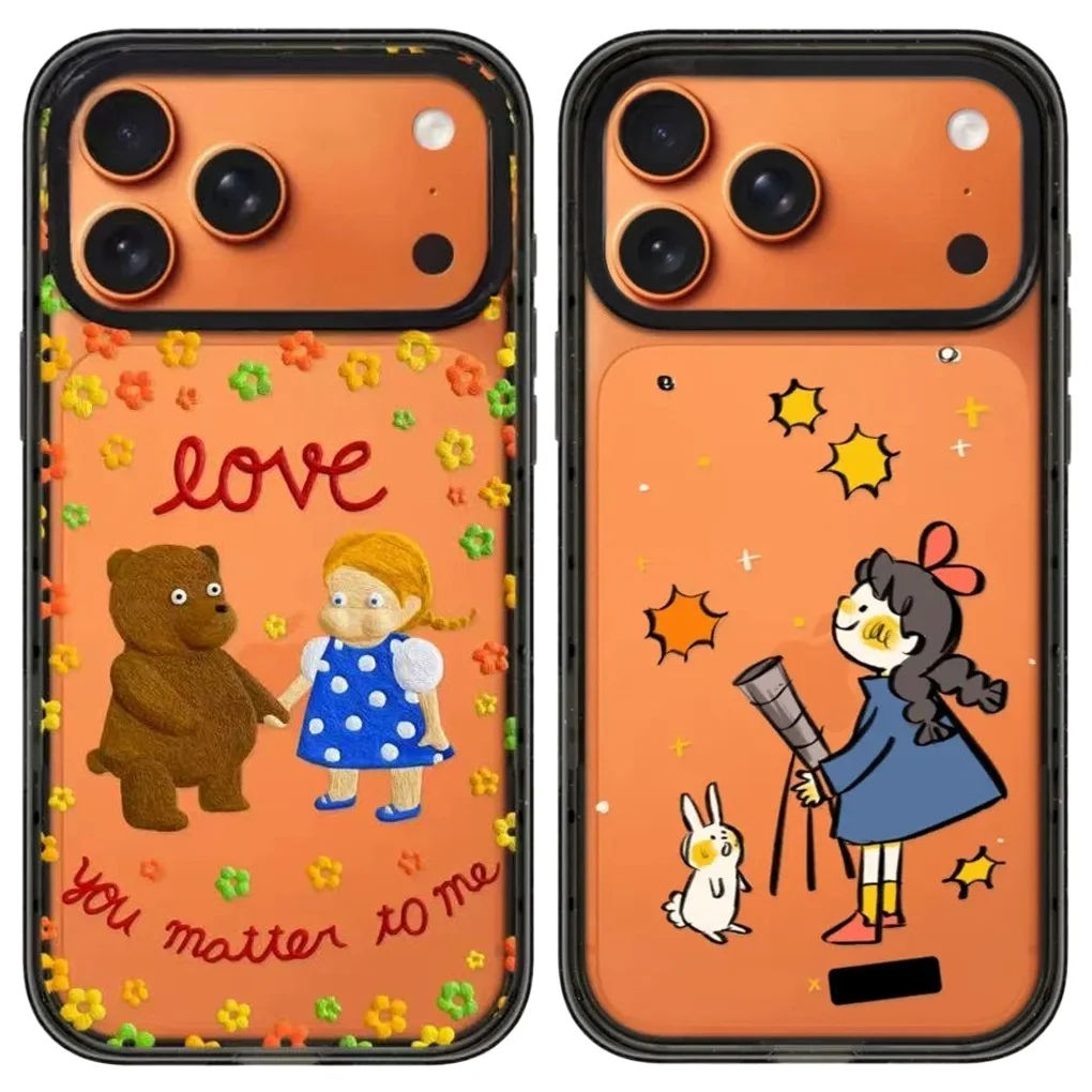 

Telescope Acrylic Black Border Magnetic Case: Compatible with iPhone 17 16 15 14 13 12 Pro Max 17 Air