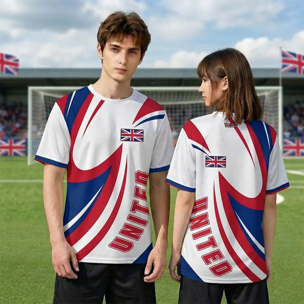 

2026 New Union Jack Print Sports T-Shirt Men's And Women's Quick-Drying Soccer Jersey Summer Breathable Running And Training Top