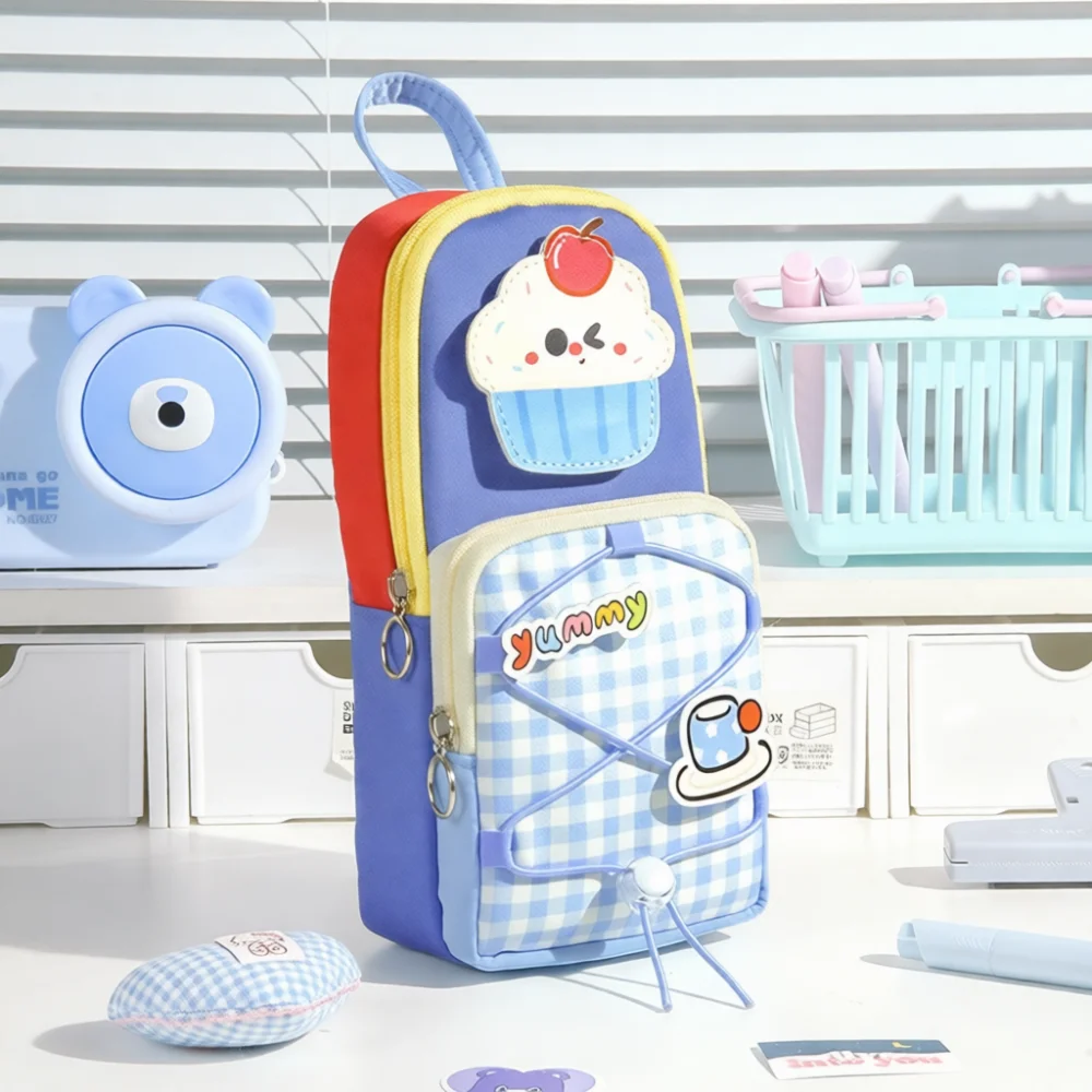 Large Capacity Cloud Stationery Pouch Aesthetic Pencil Holder School Supplies Cosmetic Storage Organizer Zipper Case