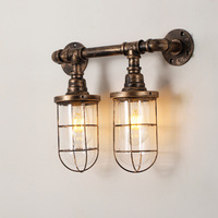 American Retro Loft Water Pipe Wall Lamp Industrial Style Restaurant Bar Aisle Nostalgic Coffee Bedroom Bedside Wall Lamp Bra