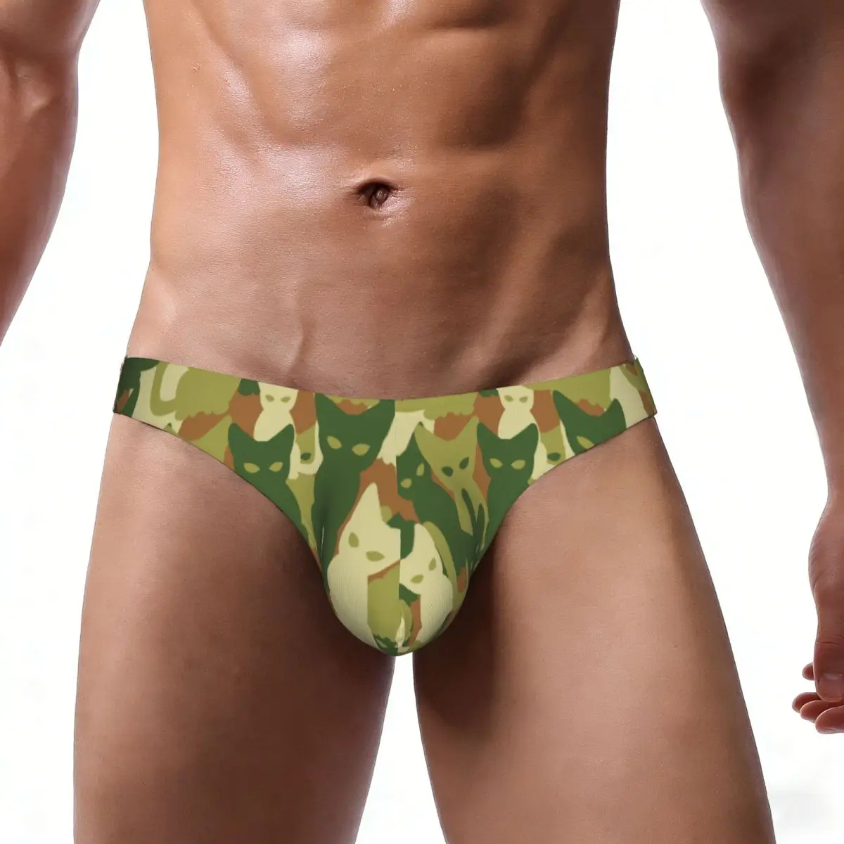 Men's Underwear Briefs Military Cats Army Camouflage Pattern Sexy Underpants Male Panties Bikini Underwear Ropa Pants