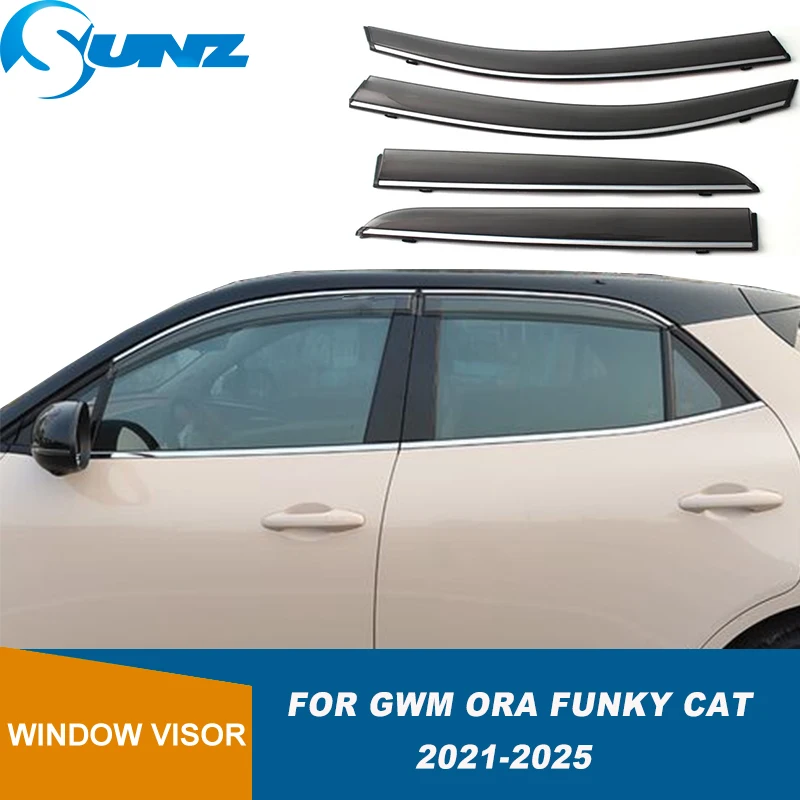 

Car Window Deflector For GWM Ora Funky Cat / Ora 03 / Ora Cat 2021 2022 2023 2024 2025 Window Visor Sun Rain Guard Weathershield
