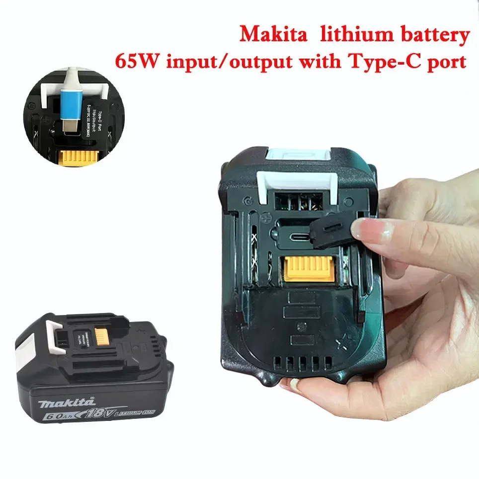 Makita-Batterie aste au lithium-ion, batterie de rechange pour perceuse, 18V, 6000mAh, 18V, 6,0 Ah, BL1860, BL1830, BL1850, BL1860B, originale