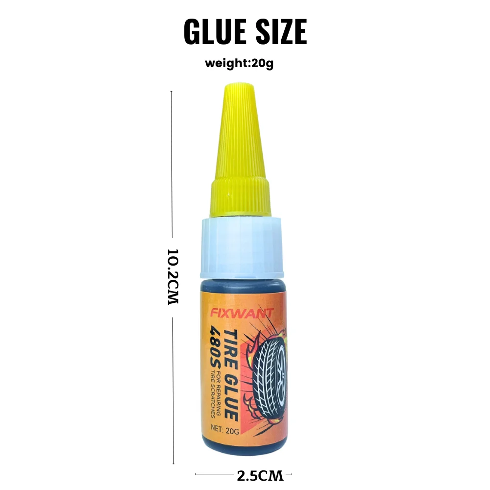 Imagem -02 - Fixwant-cola Preta do Reparo do Pneu do Automóvel Super Calafetagem Borracha do Carro Pneu Exterior Rachaduras de Parede Reparo Lateral 480s 20g