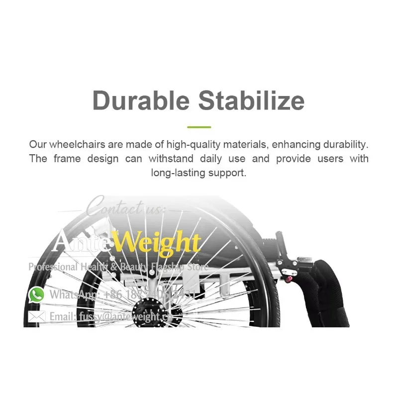 Aluminum Chair Frame Sport Wheelchair Manual Medical Care Wheelchair for Patient