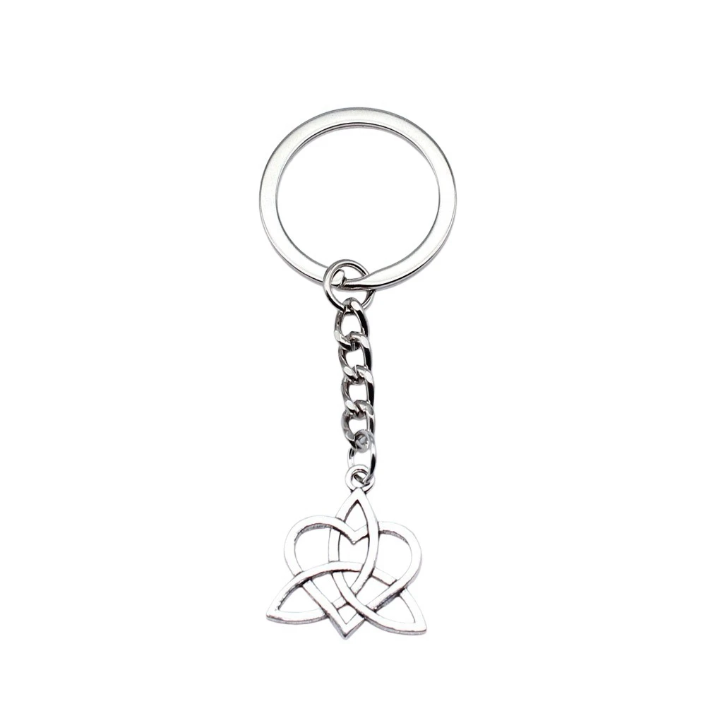 1pcs Heart Triquetra knot Charms key case materials jewelry materials Wholesale Ring Size 28mm