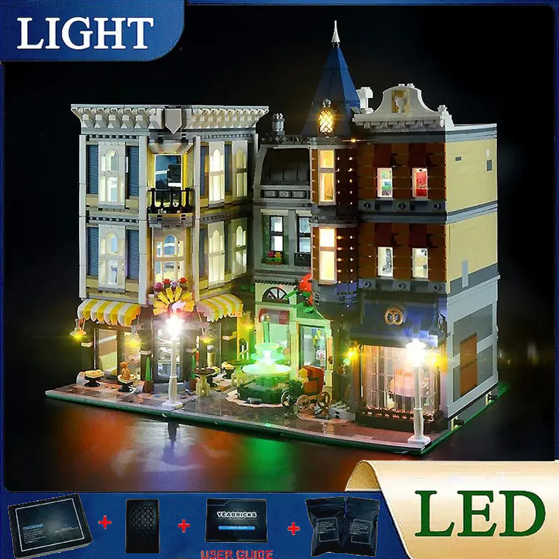 DIY LED Light Kit para Lego 10255, Assembleia Quadrada, Apenas Luz LED sem Blocos Modelo