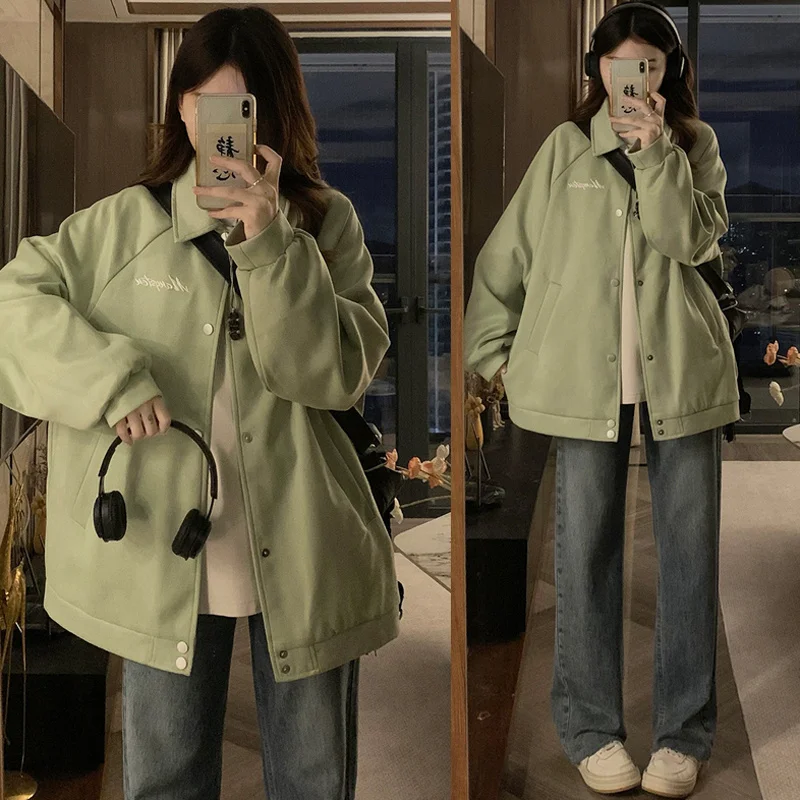 

Baseball Jackets Light Blue Womens Autumn Winter Dryfit Sherpa Wool Insulated Bright Reflective Windproof Evening Zipper Basic