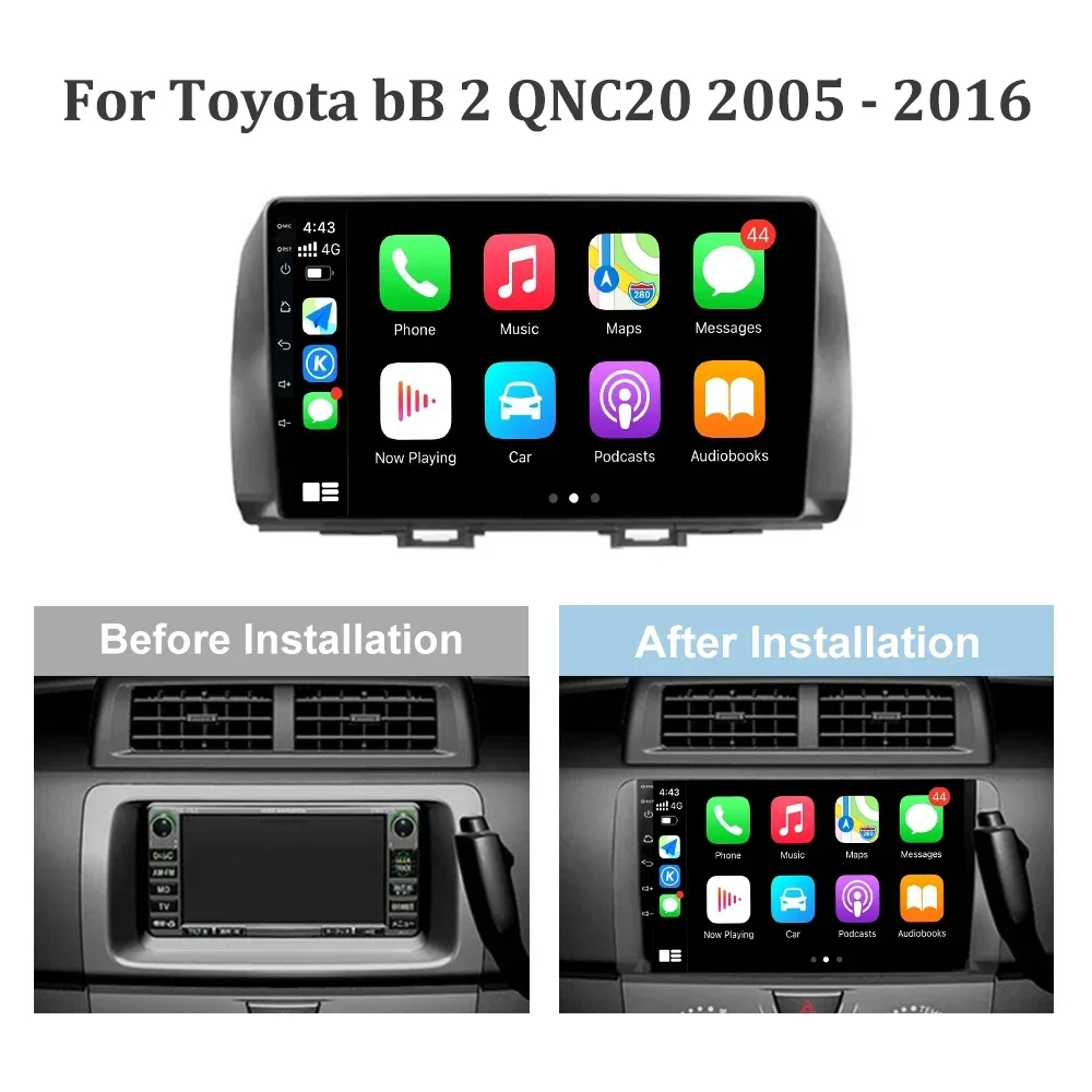 Car Radio Multimedia Video Player Navigation SKIG Android  Wireless For Toyota bB 2 QNC20 2005 - 2016 Universal WiFi