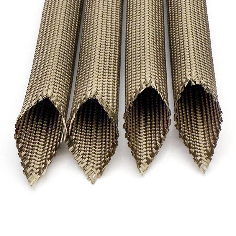 Basalt Fiberglass Sleeve 1000°C High Temp Flameproof Insulation Anti-abrasion ID 1mm~20mm  Auto Engine Cable Protective Tubing