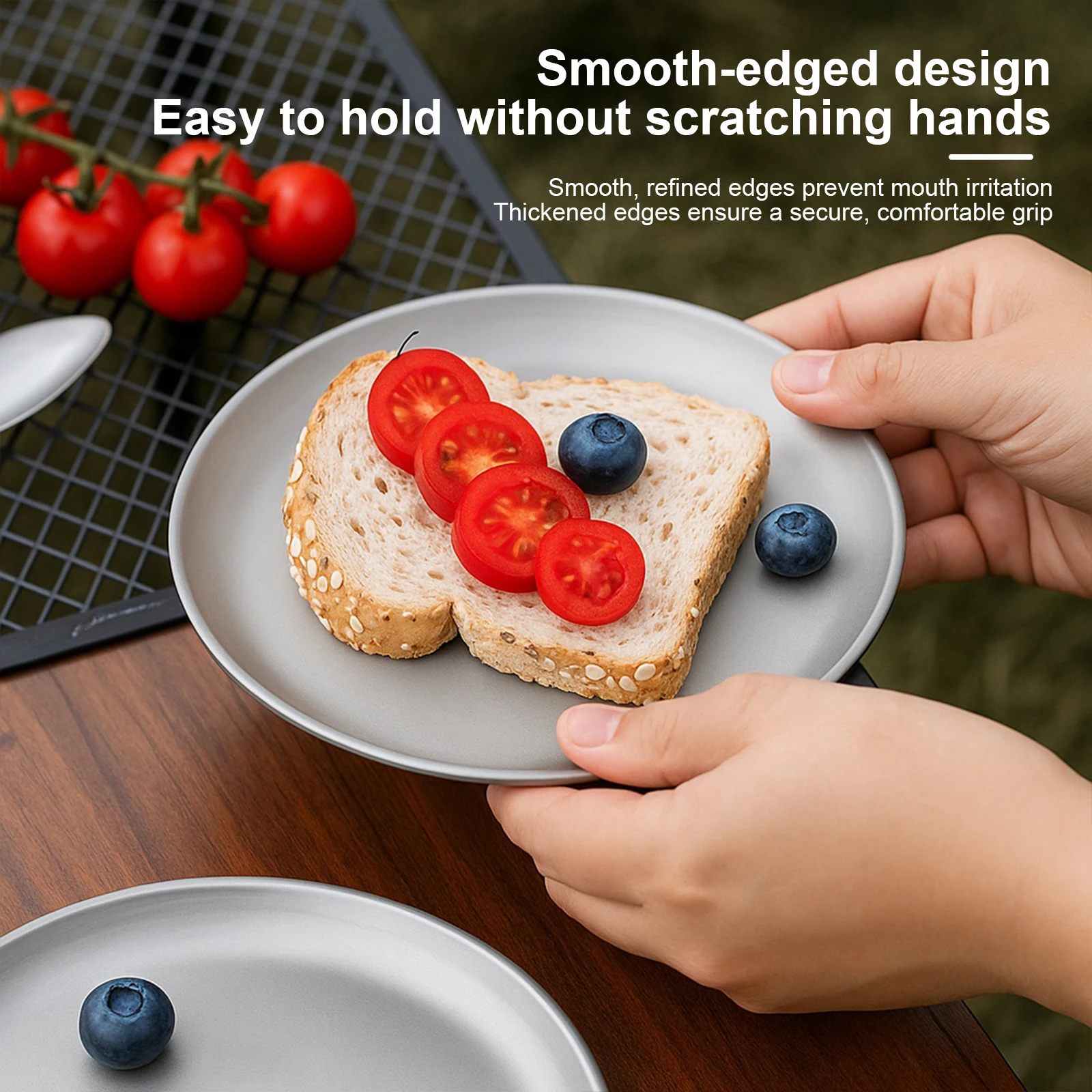 Titanium Purification Plate Backcountry Dinnerware Anti-Fall Stackable Camping Tray Outdoor Fruit Salad Plate Camping Supplies