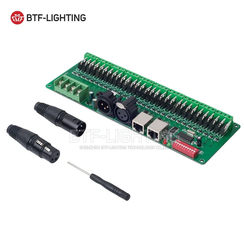 Constant Voltage Multichannel DC9-24V 2A XLR RJ45 30Ch RGB Dmx512 Controller LED Decoder