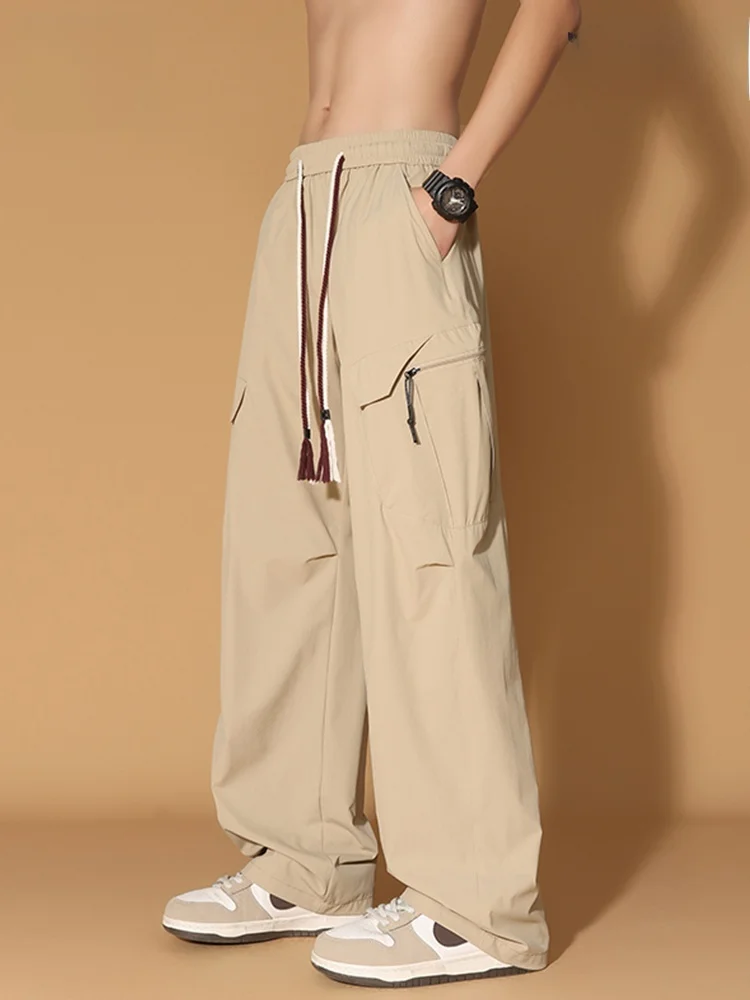 

Летние рабочие брюки KITH American Sle из ледяного шелка, повседневные длинные брюки, модные свободные молодежные городские брюки для мужчин