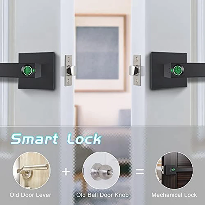 1Set Fingerprint Door Lock Biometric Door Lock Smart Door Handle Door Lock Hotel Warehouse Office F180B