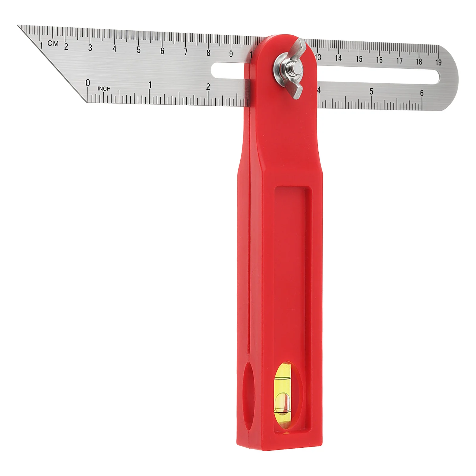 360 Degree Stainless Steel Ruler Dual Scale Plastic Angle Ruler for Carpenter / DIY Projects Spirit Level