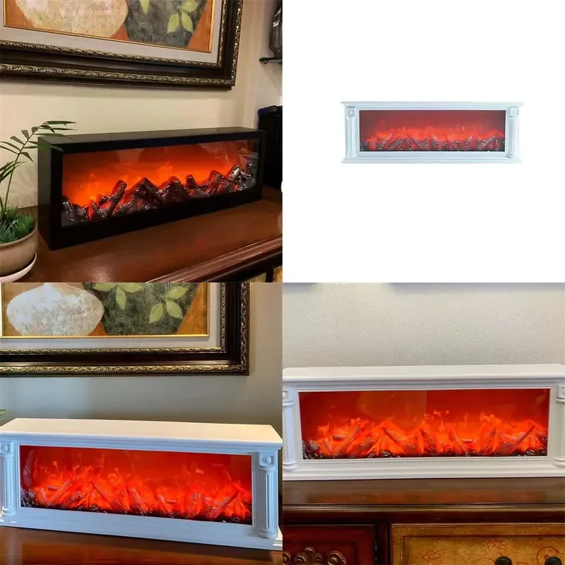 Electric Flame Fireplace Lamp Retro Simulated Fire Light Fake Firewood Decoration Ornaments for European Living Room Home