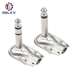 Metal Right Angle 6.35 90 Degree 2/3 Pole Mono/Stereo Jack Plug 6.35mm Guitar Phone Amplifier Connector