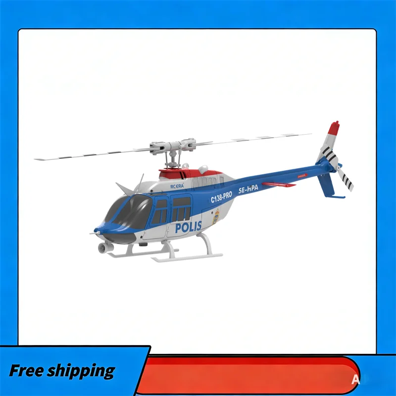 

New C138 Rhsky Brushless Pro Rc Helicopter 2025 Bell 206 Scale Model 6g Gyro Auto Hover Function Remote Control Toy