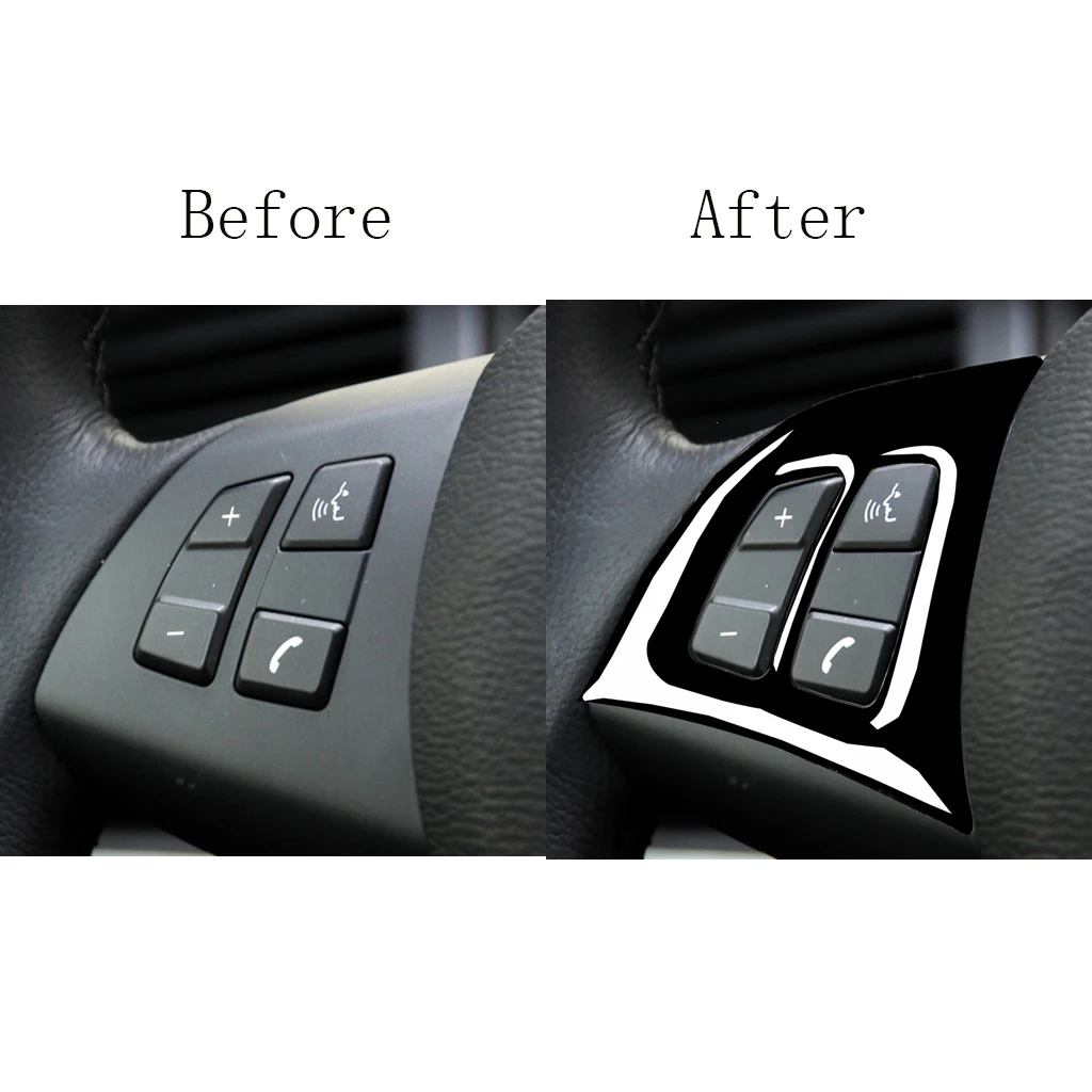 for BMW X5 E70 2008-2013 Steering Wheel Button Decoration Cover Trim Sticker Car Interior Mouldings Accessories Piano Black