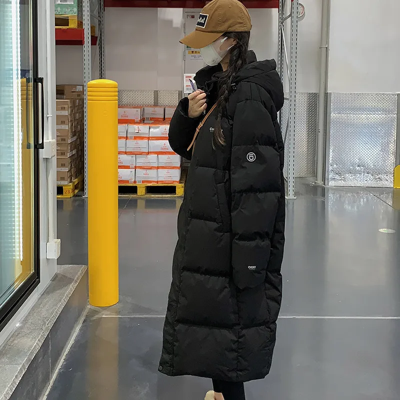 Winter Over-the-knee Puffer Jacket Women Windproof Long Parka Cotton Jacket Thick Warm Long Snow Clothes Loose Cotton Jacket