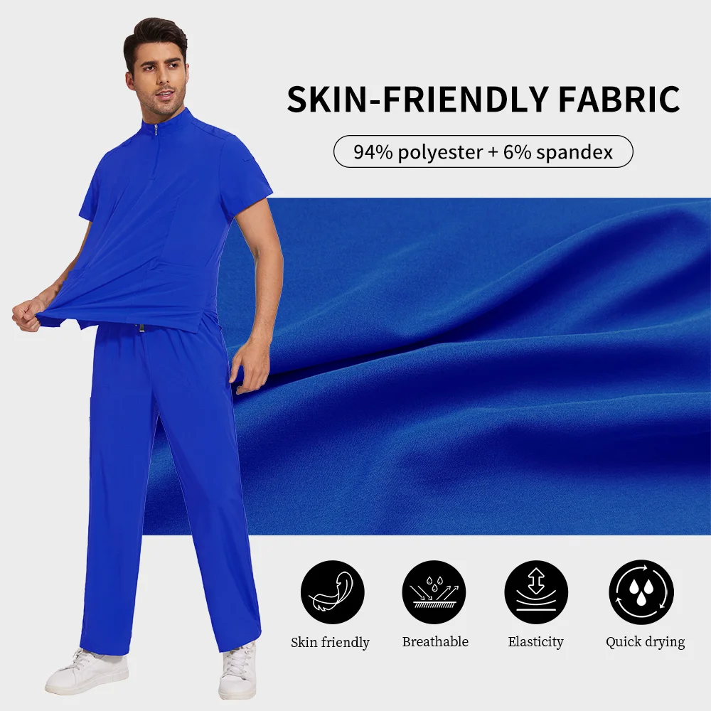 متعدد الألوان فرك موحدة الرجال قصيرة الأكمام طبيب الأسنان القمم + السراويل فرك مجموعة الحيوانات الأليفة طبيب فرك التمريض موحدة جراحة طبية عمال #3
