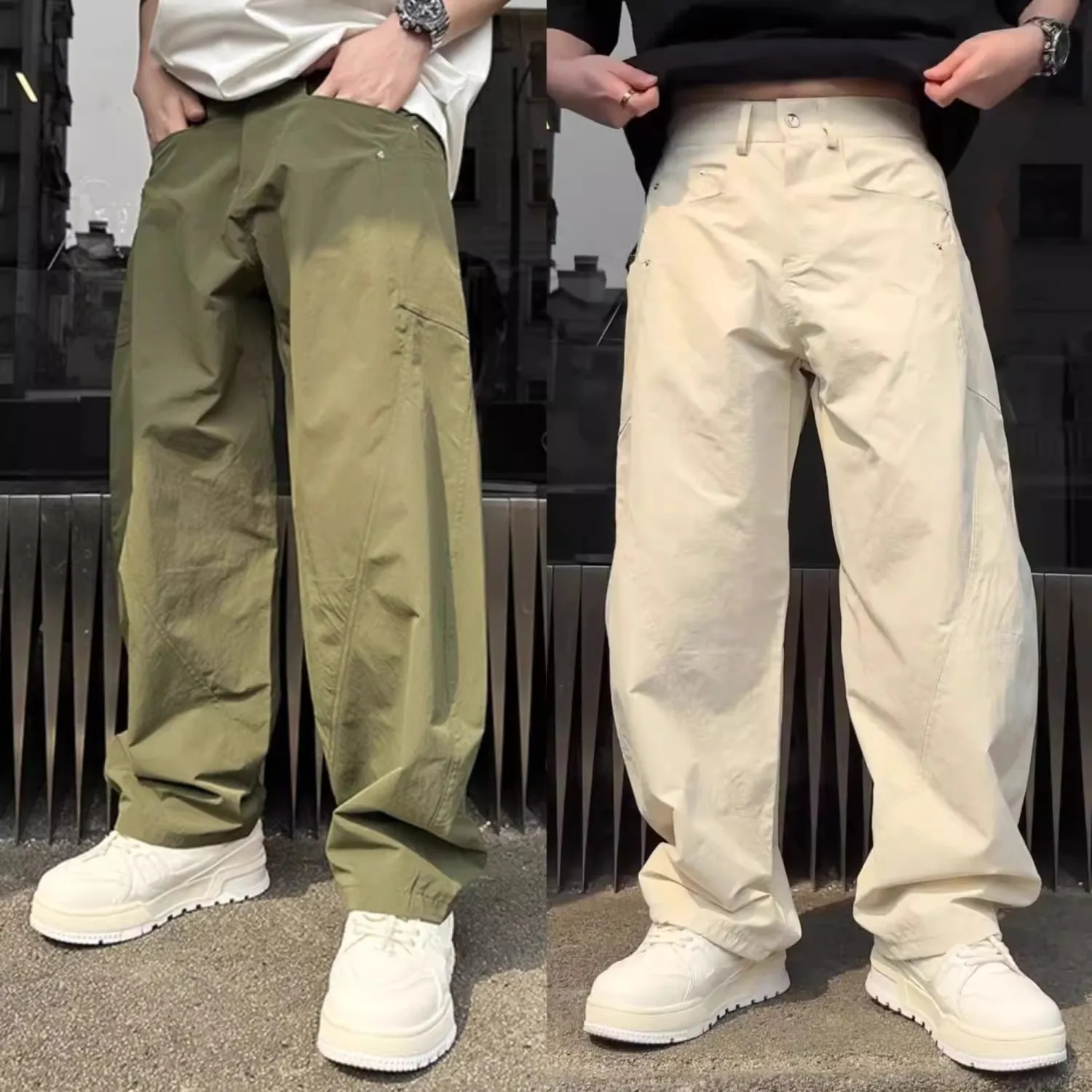 

Men's Casual Straight Leg Workwear Trousers Autumn Winter plus Size 300 Pou American High Street Sle Faionable Long Pants