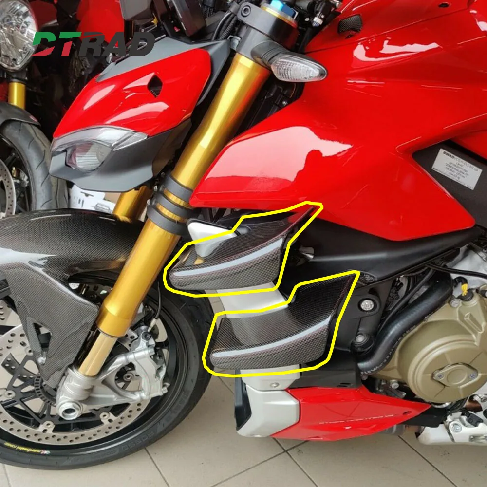 

For Ducati Streetfighter V4 V4S 2020 2021 2022 2023 2024 Upper Lower Winglets Carbon Fiber Fixed Wing Kit Motorcycle Parts