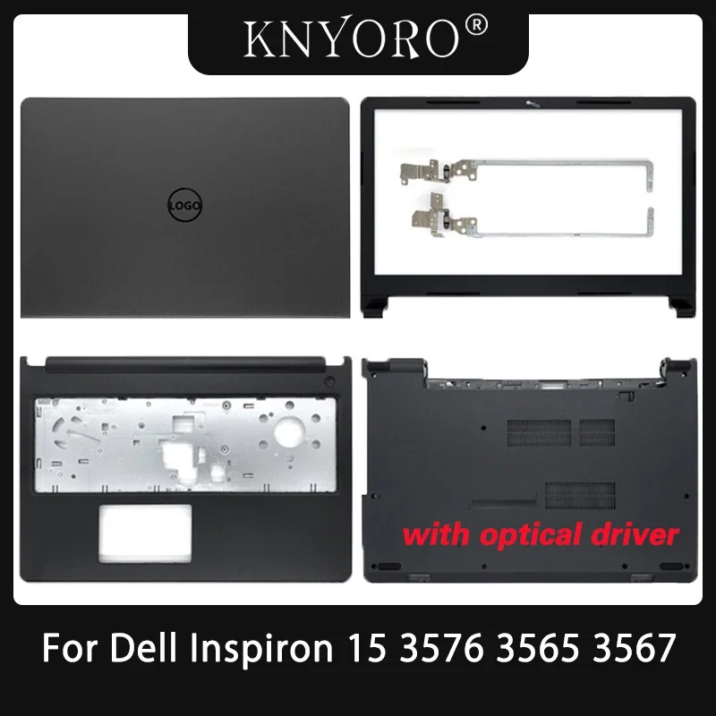 tampa frontal lcd moldura para dell inspiron 15 3576 3565 3567 novo cor preta shell inferior 04f55w 01