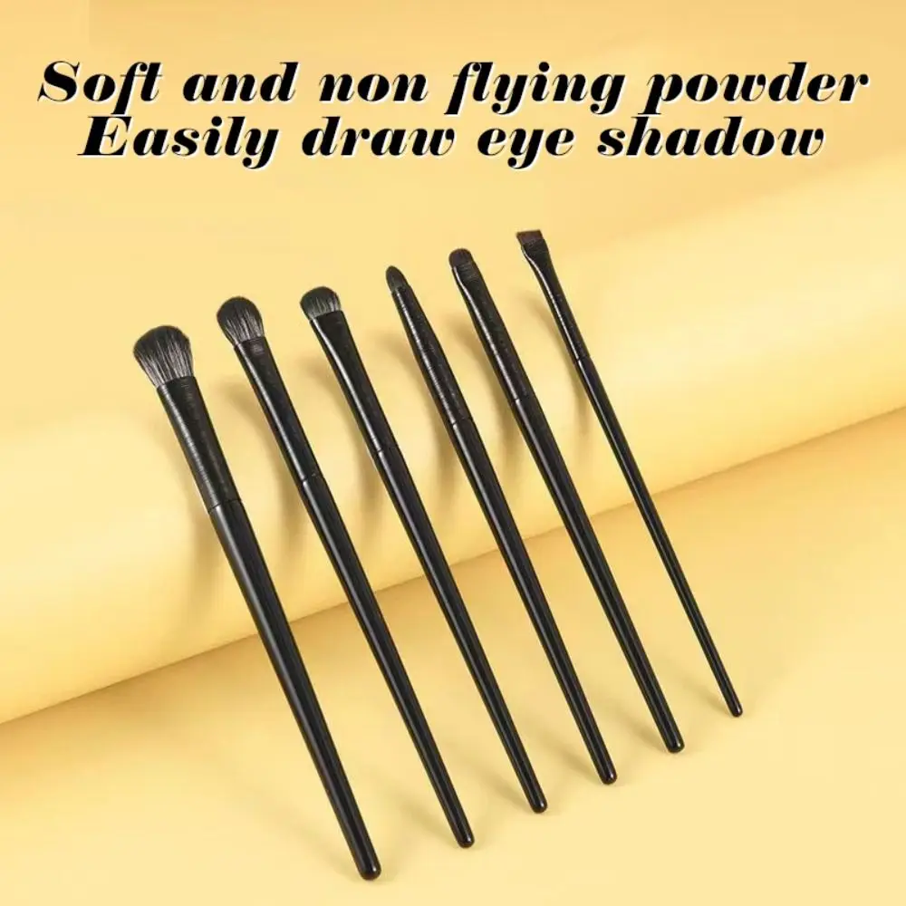 6 unids/set de brochas de maquillaje de ojos suaves, juego de brochas de maquillaje de ojos Kabuki esponjosas, Mini juego de brochas de maquillaje naturales, herramientas de maquillaje