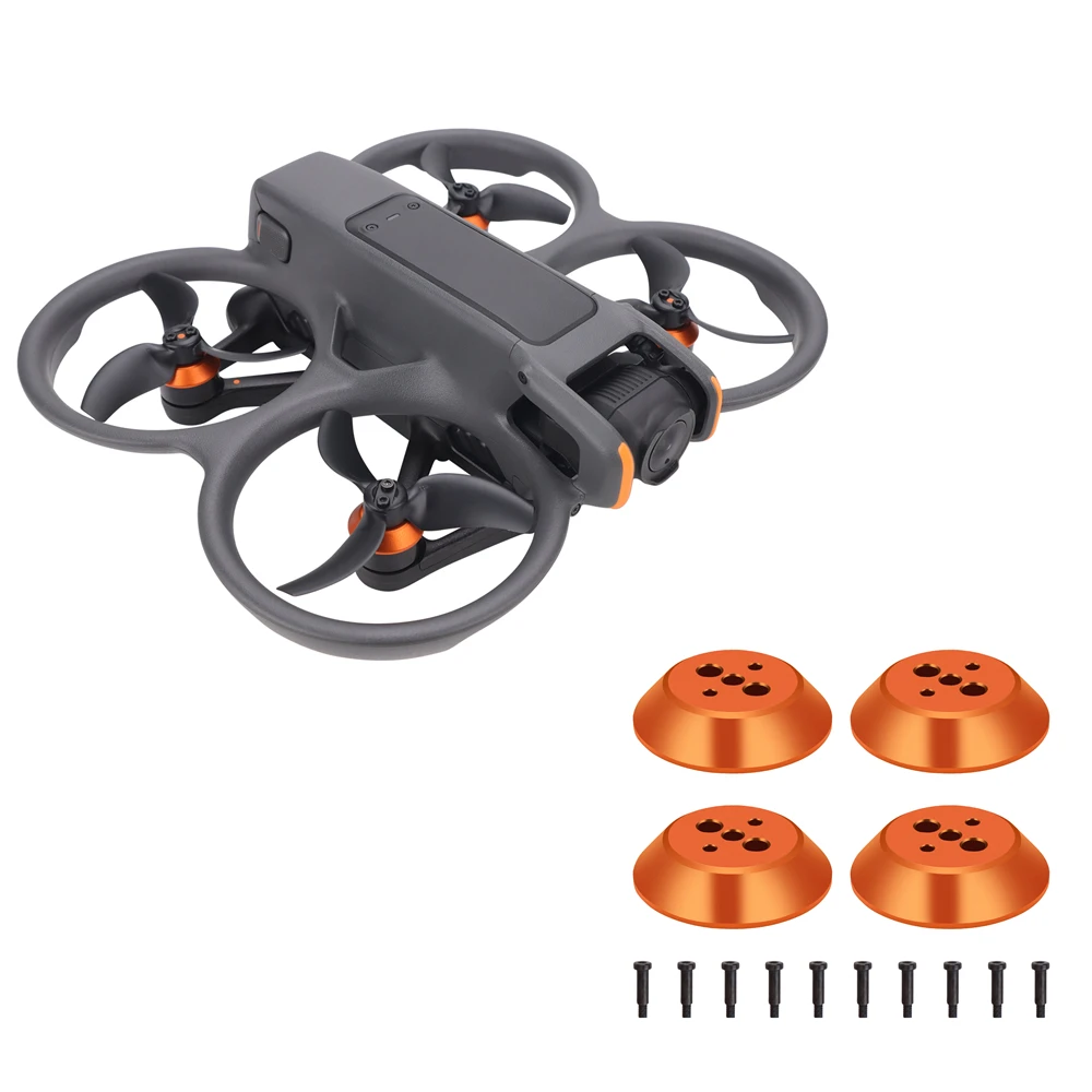 

Drone Motor Cover for DJI Avata 2 Motor Protective Cover Aluminum Alloy Dust Shield Accessories Orange Black 4pcs