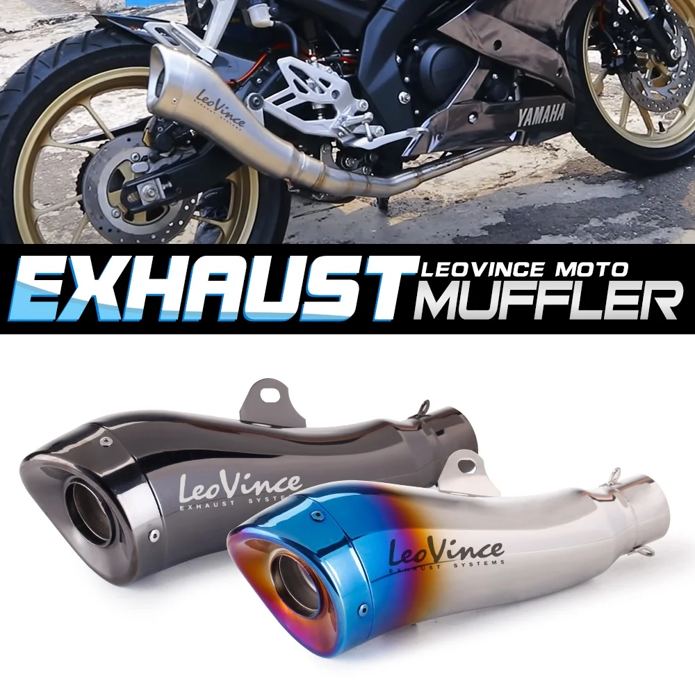 Motorcycle Exhaust LEOVINCE Scooter Modified exhaust Muffler pipe Sport Bike R15v3 R25V3 MT09 Z800 Z900 R1 Akrapovic