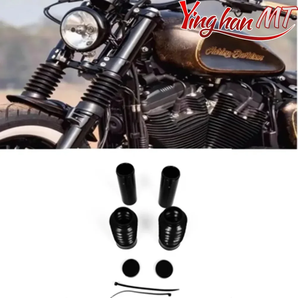 

For Harley Sportster Forty Eight Xl1200 2013-2023 Motorcycle Front Fork Cover Gaitors Boot Upper Fork Cap Set