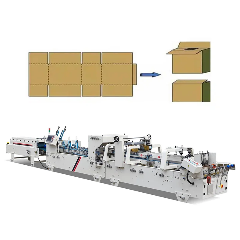 Corrugated Paper Box Folder Gluer Machine Box Fold Glu Machine Gluer Machine Hot Melt Pasting Machine for Rigid Box Machine