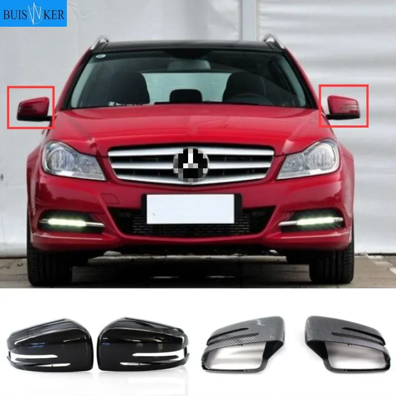 

Боковые зеркальные крышки для Mercedes Benz W176 W246 W212 W204 C117 X156 X204 W221 C218 A B C E S CLA GLA GLK, черные, замена