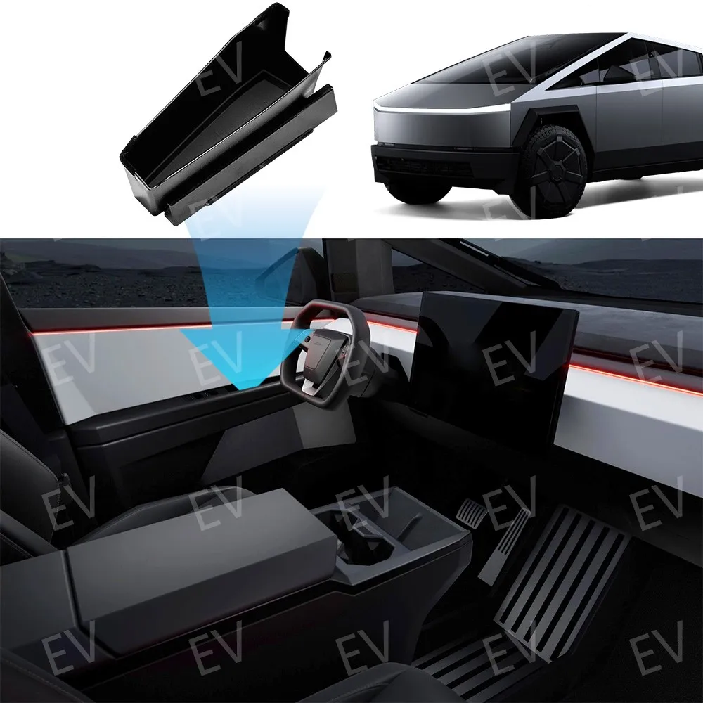 

Car Door Handle Armrest Tray Organizer Rear Full Storage Box Silicone Cover Car Accessories 4PC For Tesla Cybertruck
