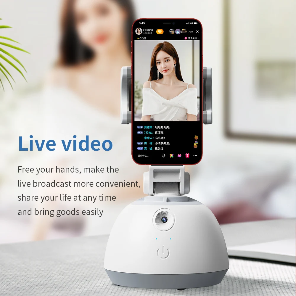 Smart gimbal Face Tracking Shooting Selfie Stick 360 Object Dual Axis Tracking Gimbal Holder All-in-one Rotation Phone Holder
