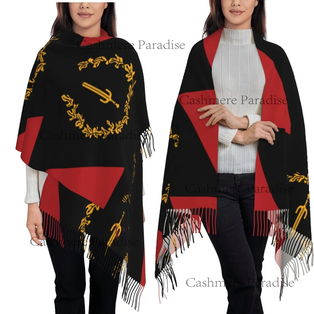 

Черные теплые шали с флагом американского наследия, мужские и женские большие шарфы на заказ, зимние роскошные брендовые шарфы