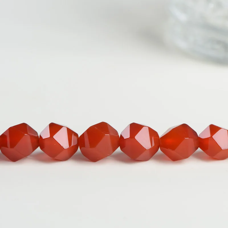 High Quality Red Agate Multi-faceted Loose Beads,6 8 10mm Diy Bracelet Necklace  Accessory For Jewelry Making