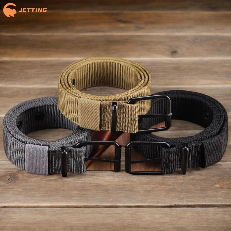 (New) 1Pcs 120cm Belt Porous Canvas Pin Buckle Leather Belt Outdoor Sports Belt Eyelet Belt With Jeans Belt For Men Women