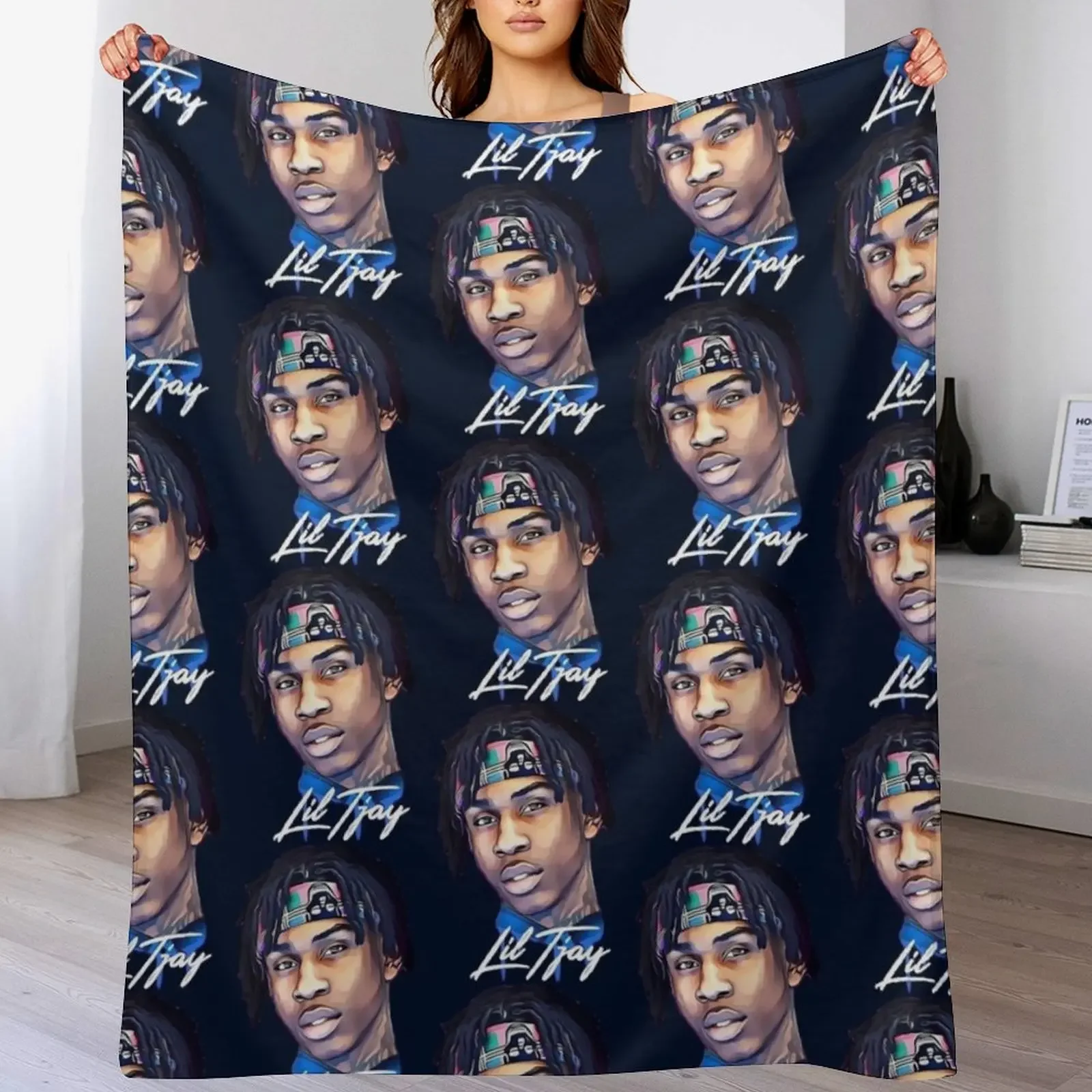 

Animal Rapper Lil Tjay Hiphop Gift For Christmas Throw Blanket Softest Travel Summer Thin Blankets