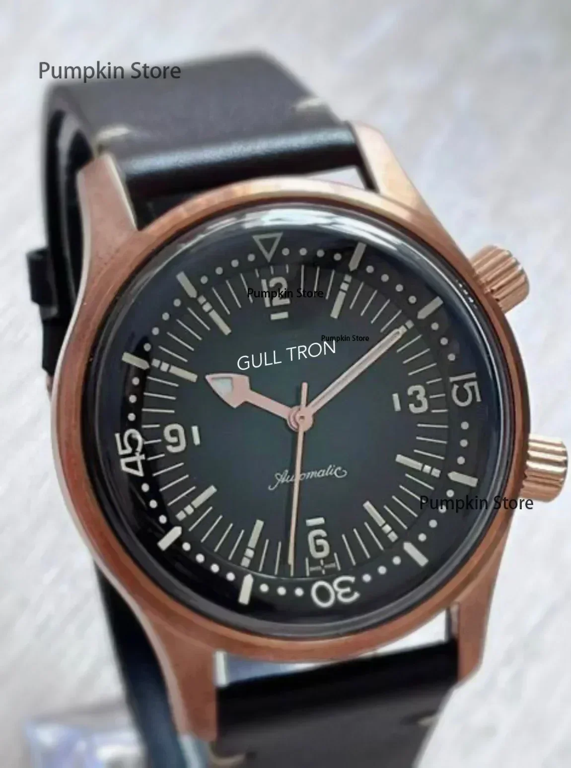 Tin bronze diving luminous automatic mechanical men's watch retro color-changing disc bubble mirror ST2130