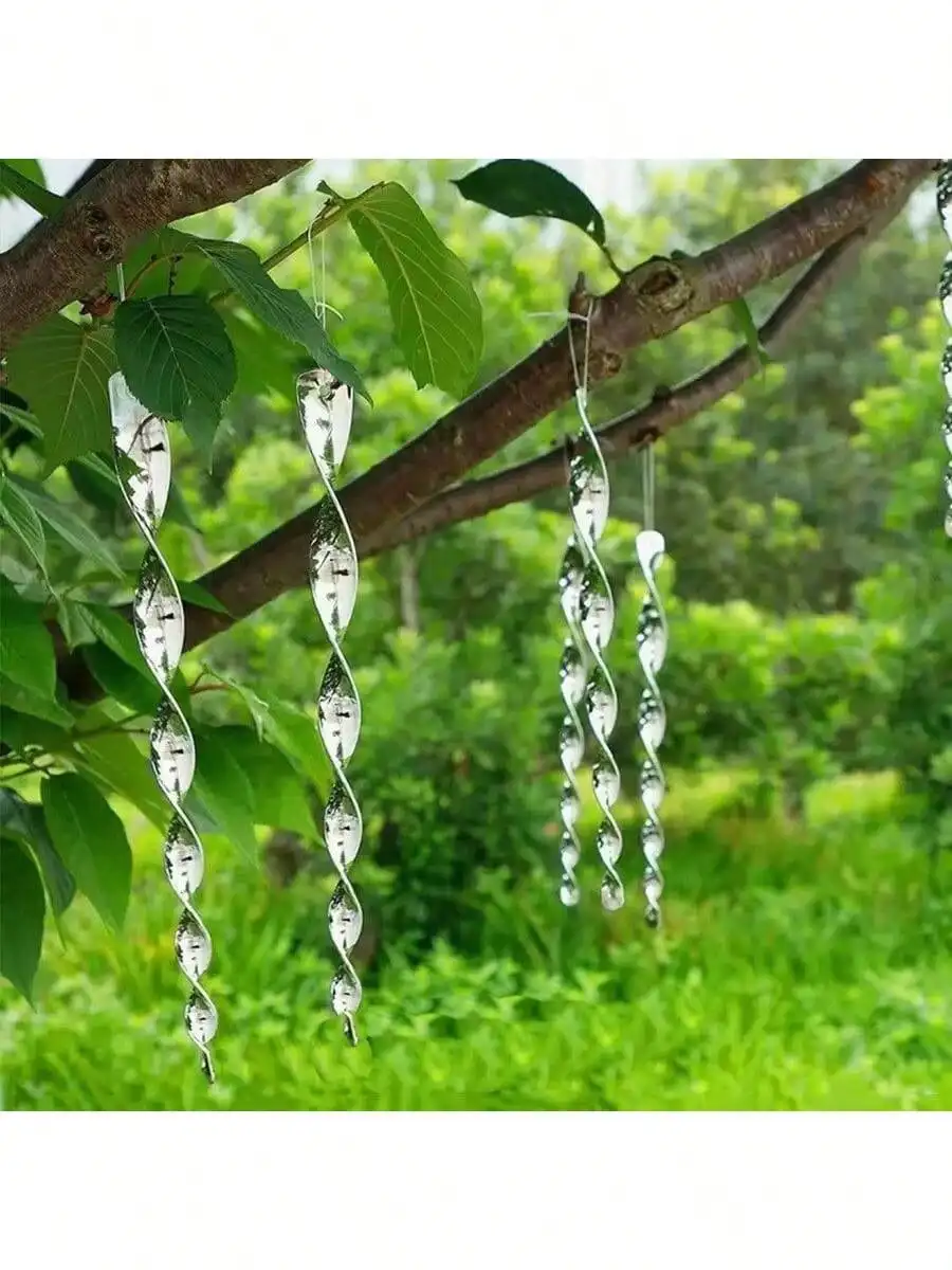 Bird Repellent Reflective Rods 30cm Scare Birds Repeller Wind Spiral Rotating Rod Hanging Ornaments Home Garden Decor